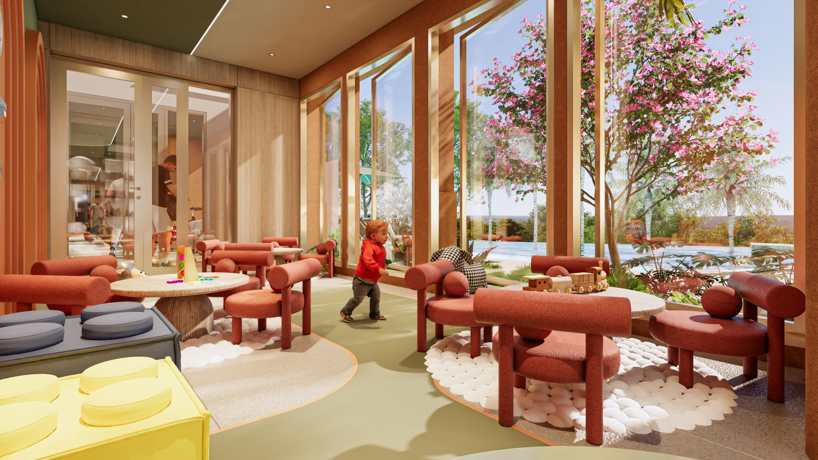 Kids club with garden view